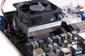 ÃÂ¡omputer motherboard with cooler Royalty Free Stock Photo
